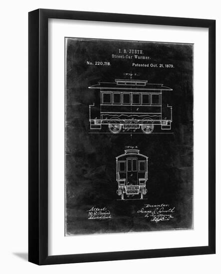 PP1069-Black Grunge Streetcar Patent Poster-Cole Borders-Framed Giclee Print