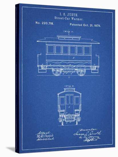 PP1069-Blueprint Streetcar Patent Poster-Cole Borders-Stretched Canvas