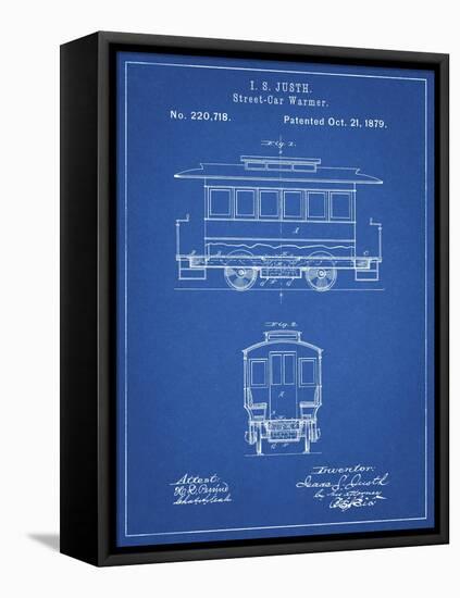 PP1069-Blueprint Streetcar Patent Poster-Cole Borders-Framed Stretched Canvas