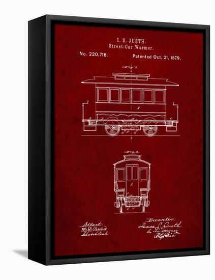 PP1069-Burgundy Streetcar Patent Poster-Cole Borders-Framed Stretched Canvas