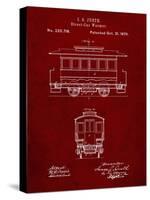 PP1069-Burgundy Streetcar Patent Poster-Cole Borders-Stretched Canvas