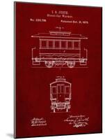 PP1069-Burgundy Streetcar Patent Poster-Cole Borders-Mounted Giclee Print