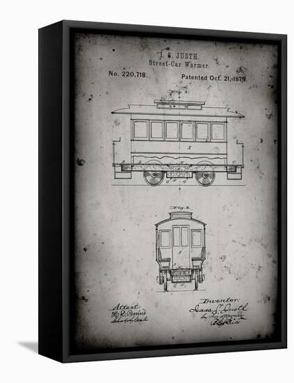 PP1069-Faded Grey Streetcar Patent Poster-Cole Borders-Framed Stretched Canvas