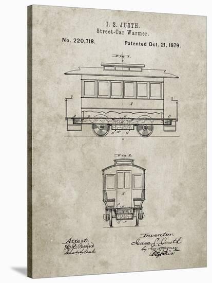 PP1069-Sandstone Streetcar Patent Poster-Cole Borders-Stretched Canvas