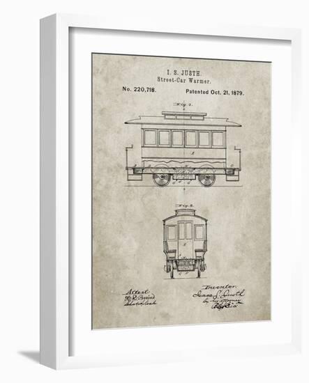 PP1069-Sandstone Streetcar Patent Poster-Cole Borders-Framed Giclee Print