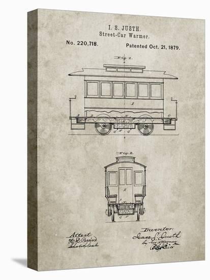 PP1069-Sandstone Streetcar Patent Poster-Cole Borders-Stretched Canvas