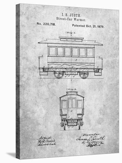 PP1069-Slate Streetcar Patent Poster-Cole Borders-Stretched Canvas