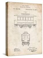 PP1069-Vintage Parchment Streetcar Patent Poster-Cole Borders-Stretched Canvas