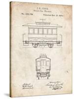 PP1069-Vintage Parchment Streetcar Patent Poster-Cole Borders-Stretched Canvas