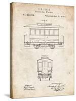 PP1069-Vintage Parchment Streetcar Patent Poster-Cole Borders-Stretched Canvas