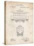 PP1069-Vintage Parchment Streetcar Patent Poster-Cole Borders-Stretched Canvas