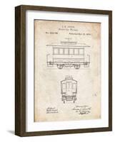 PP1069-Vintage Parchment Streetcar Patent Poster-Cole Borders-Framed Giclee Print