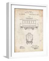 PP1069-Vintage Parchment Streetcar Patent Poster-Cole Borders-Framed Giclee Print