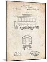 PP1069-Vintage Parchment Streetcar Patent Poster-Cole Borders-Mounted Giclee Print