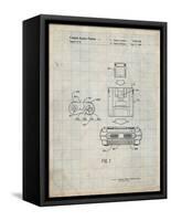 PP1072-Antique Grid Parchment Super Nintendo Console Remote and Cartridge Patent Poster-Cole Borders-Framed Stretched Canvas