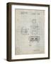 PP1072-Antique Grid Parchment Super Nintendo Console Remote and Cartridge Patent Poster-Cole Borders-Framed Giclee Print