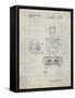 PP1072-Antique Grid Parchment Super Nintendo Console Remote and Cartridge Patent Poster-Cole Borders-Framed Stretched Canvas