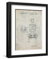 PP1072-Antique Grid Parchment Super Nintendo Console Remote and Cartridge Patent Poster-Cole Borders-Framed Premium Giclee Print