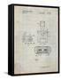 PP1072-Antique Grid Parchment Super Nintendo Console Remote and Cartridge Patent Poster-Cole Borders-Framed Stretched Canvas