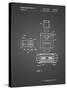 PP1072-Black Grid Super Nintendo Console Remote and Cartridge Patent Poster-Cole Borders-Stretched Canvas