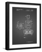 PP1072-Black Grid Super Nintendo Console Remote and Cartridge Patent Poster-Cole Borders-Framed Giclee Print