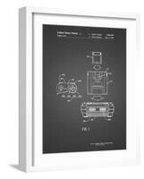 PP1072-Black Grid Super Nintendo Console Remote and Cartridge Patent Poster-Cole Borders-Framed Giclee Print