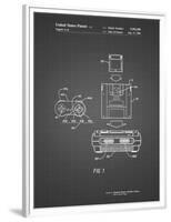 PP1072-Black Grid Super Nintendo Console Remote and Cartridge Patent Poster-Cole Borders-Framed Premium Giclee Print