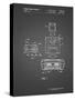 PP1072-Black Grid Super Nintendo Console Remote and Cartridge Patent Poster-Cole Borders-Stretched Canvas