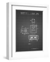 PP1072-Black Grid Super Nintendo Console Remote and Cartridge Patent Poster-Cole Borders-Framed Premium Giclee Print