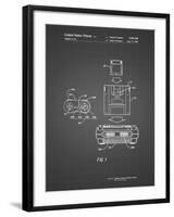 PP1072-Black Grid Super Nintendo Console Remote and Cartridge Patent Poster-Cole Borders-Framed Giclee Print