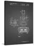 PP1072-Black Grid Super Nintendo Console Remote and Cartridge Patent Poster-Cole Borders-Stretched Canvas