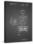 PP1072-Black Grid Super Nintendo Console Remote and Cartridge Patent Poster-Cole Borders-Stretched Canvas