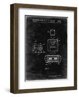 PP1072-Black Grunge Super Nintendo Console Remote and Cartridge Patent Poster-Cole Borders-Framed Premium Giclee Print