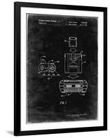 PP1072-Black Grunge Super Nintendo Console Remote and Cartridge Patent Poster-Cole Borders-Framed Giclee Print