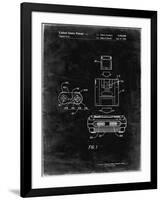 PP1072-Black Grunge Super Nintendo Console Remote and Cartridge Patent Poster-Cole Borders-Framed Giclee Print