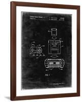 PP1072-Black Grunge Super Nintendo Console Remote and Cartridge Patent Poster-Cole Borders-Framed Giclee Print