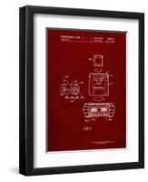 PP1072-Burgundy Super Nintendo Console Remote and Cartridge Patent Poster-Cole Borders-Framed Premium Giclee Print