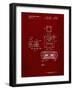 PP1072-Burgundy Super Nintendo Console Remote and Cartridge Patent Poster-Cole Borders-Framed Giclee Print