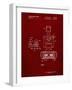 PP1072-Burgundy Super Nintendo Console Remote and Cartridge Patent Poster-Cole Borders-Framed Giclee Print