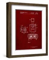 PP1072-Burgundy Super Nintendo Console Remote and Cartridge Patent Poster-Cole Borders-Framed Giclee Print