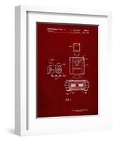 PP1072-Burgundy Super Nintendo Console Remote and Cartridge Patent Poster-Cole Borders-Framed Giclee Print
