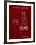 PP1072-Burgundy Super Nintendo Console Remote and Cartridge Patent Poster-Cole Borders-Framed Giclee Print