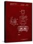 PP1072-Burgundy Super Nintendo Console Remote and Cartridge Patent Poster-Cole Borders-Stretched Canvas