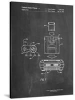 PP1072-Chalkboard Super Nintendo Console Remote and Cartridge Patent Poster-Cole Borders-Stretched Canvas