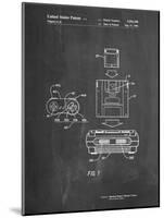 PP1072-Chalkboard Super Nintendo Console Remote and Cartridge Patent Poster-Cole Borders-Mounted Giclee Print