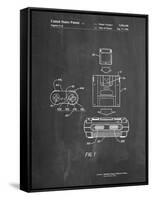 PP1072-Chalkboard Super Nintendo Console Remote and Cartridge Patent Poster-Cole Borders-Framed Stretched Canvas