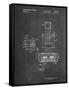 PP1072-Chalkboard Super Nintendo Console Remote and Cartridge Patent Poster-Cole Borders-Framed Stretched Canvas