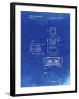 PP1072-Faded Blueprint Super Nintendo Console Remote and Cartridge Patent Poster-Cole Borders-Framed Giclee Print