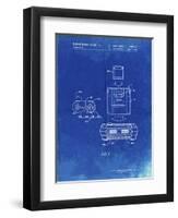 PP1072-Faded Blueprint Super Nintendo Console Remote and Cartridge Patent Poster-Cole Borders-Framed Giclee Print