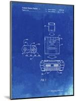 PP1072-Faded Blueprint Super Nintendo Console Remote and Cartridge Patent Poster-Cole Borders-Mounted Giclee Print